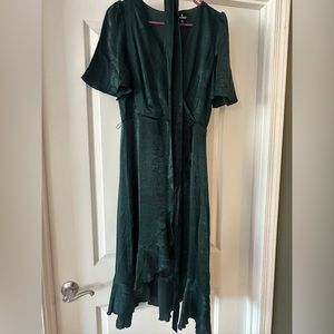 True hunter green wrap dress